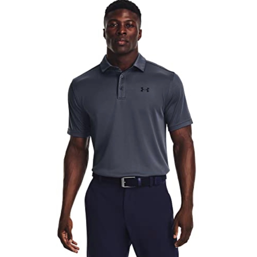 🛍️Like New Under Armour Small Men's Downpour Gray Polo Loose Shirt